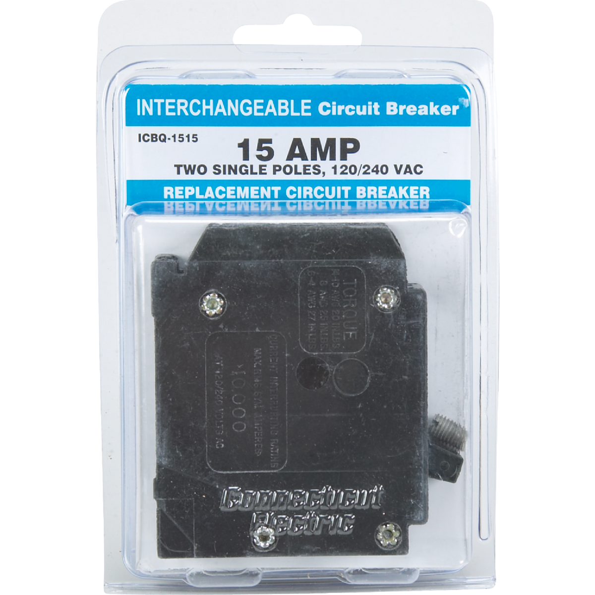Connecticut Electric 15A/15A Twin Single-Pole Standard Trip Interchangeable Packaged Circuit Breaker Image 2