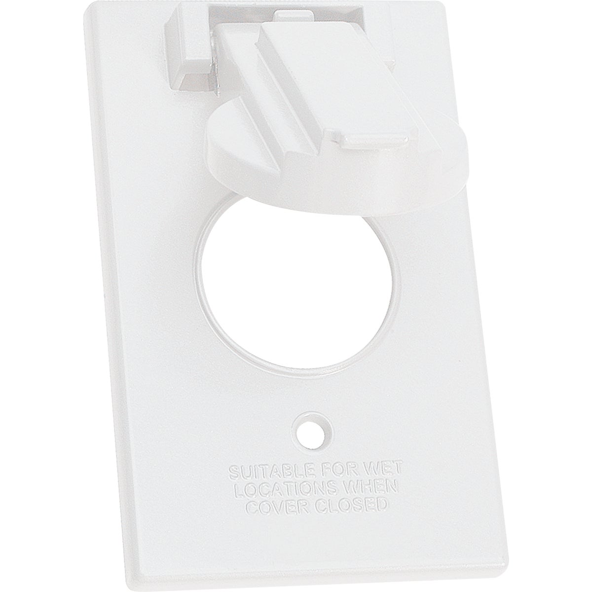 Southwire Single Gang 1.406 In. Dia. White Vertical Weatherproof Single Receptacle Cover