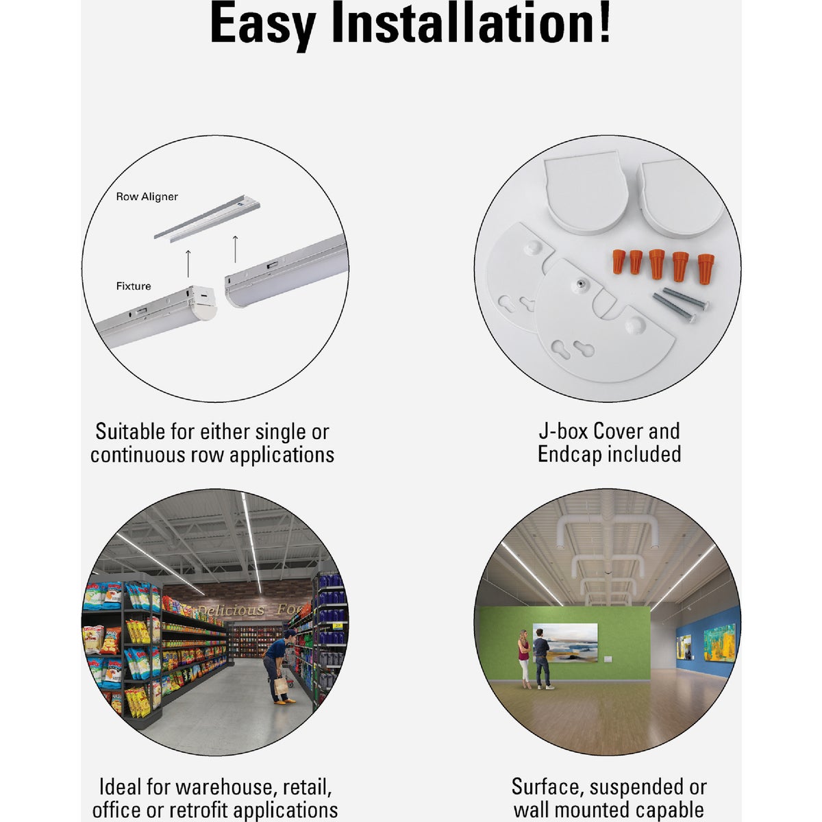 Metalux 4 Ft. LED CCT Lumen Selectable Strip Light Ceiling Fixture Image 3