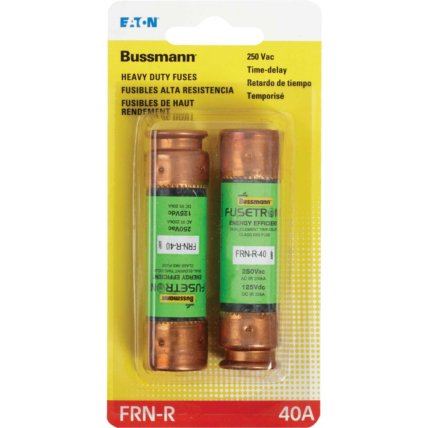 Bussmann 40A FRN-R Cartridge Heavy-Duty Time Delay Cartridge Fuse (2-Pack) Image 2
