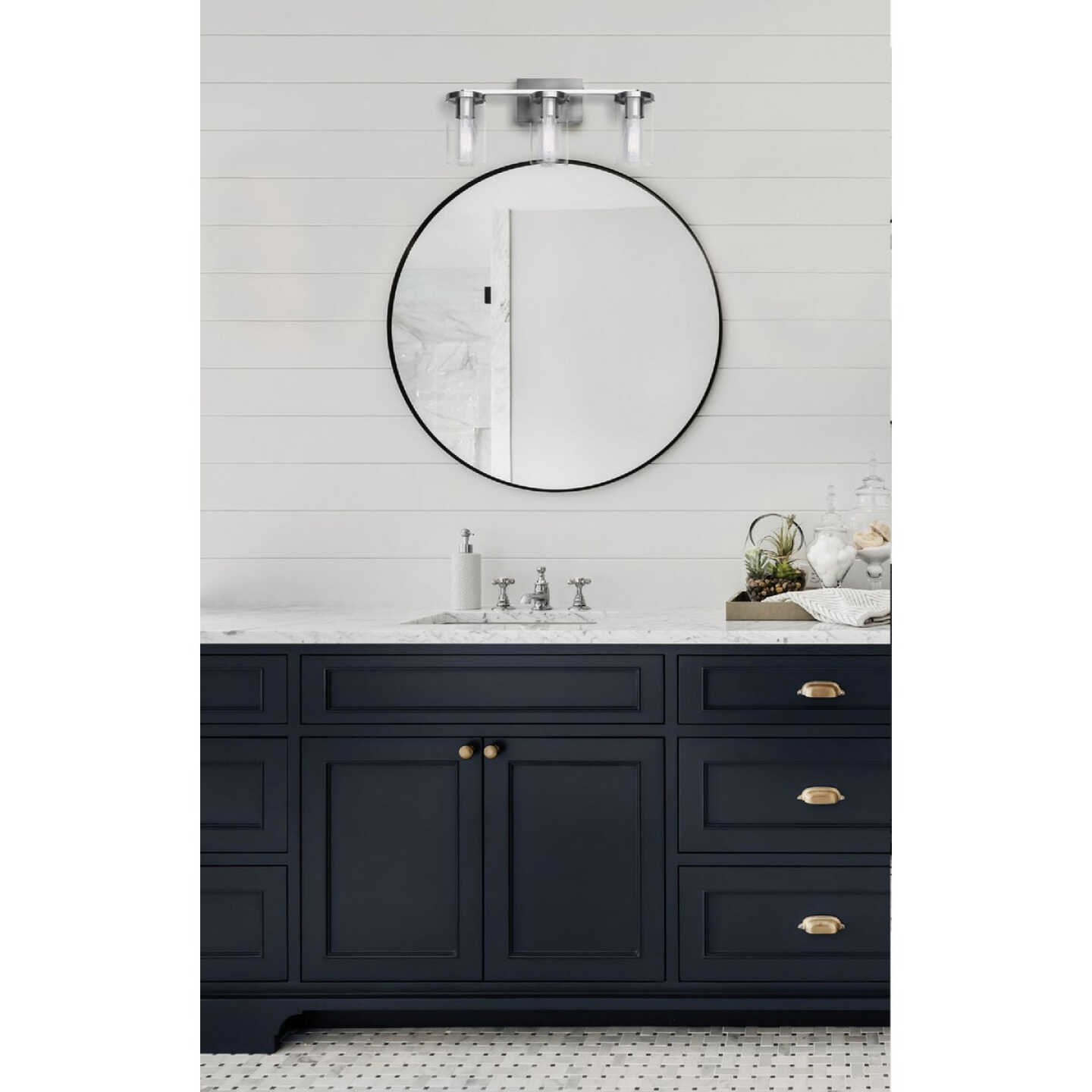 Canarm Britton 3-Light Brushed Nickel Vanity Bath Light Fixture, Clear Glass Image 3