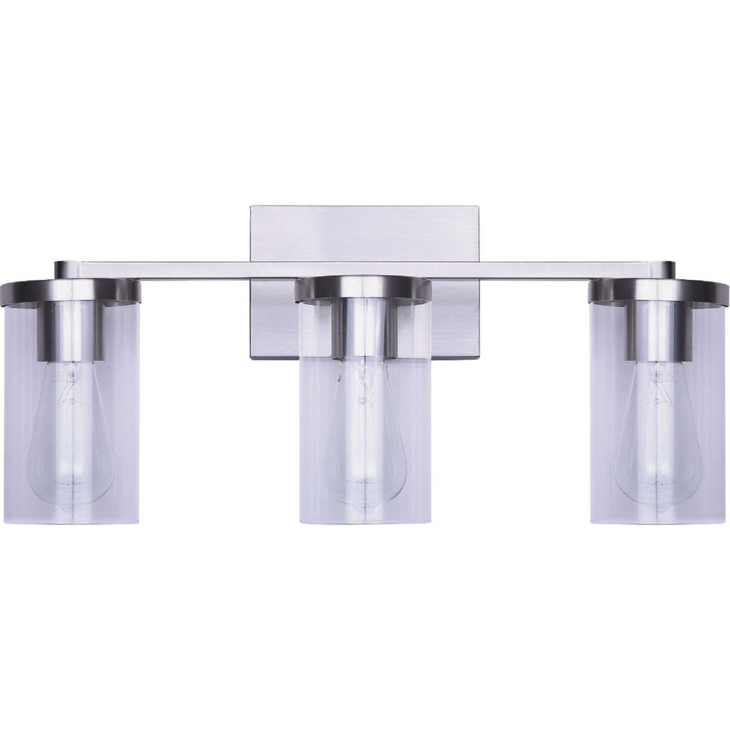 Canarm Britton 3-Light Brushed Nickel Vanity Bath Light Fixture, Clear Glass Image 7