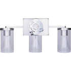 Canarm Britton 3-Light Brushed Nickel Vanity Bath Light Fixture, Clear Glass Image 8