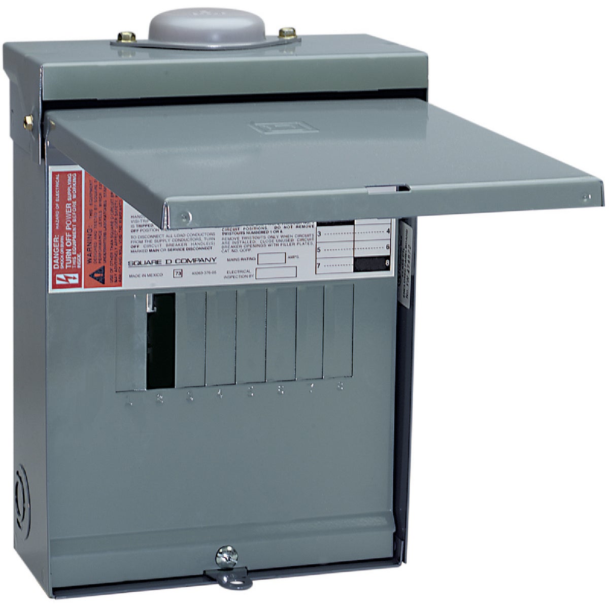 Square D QO 100A 6-Space 12-Circuit Raintight Main Lug Load Center