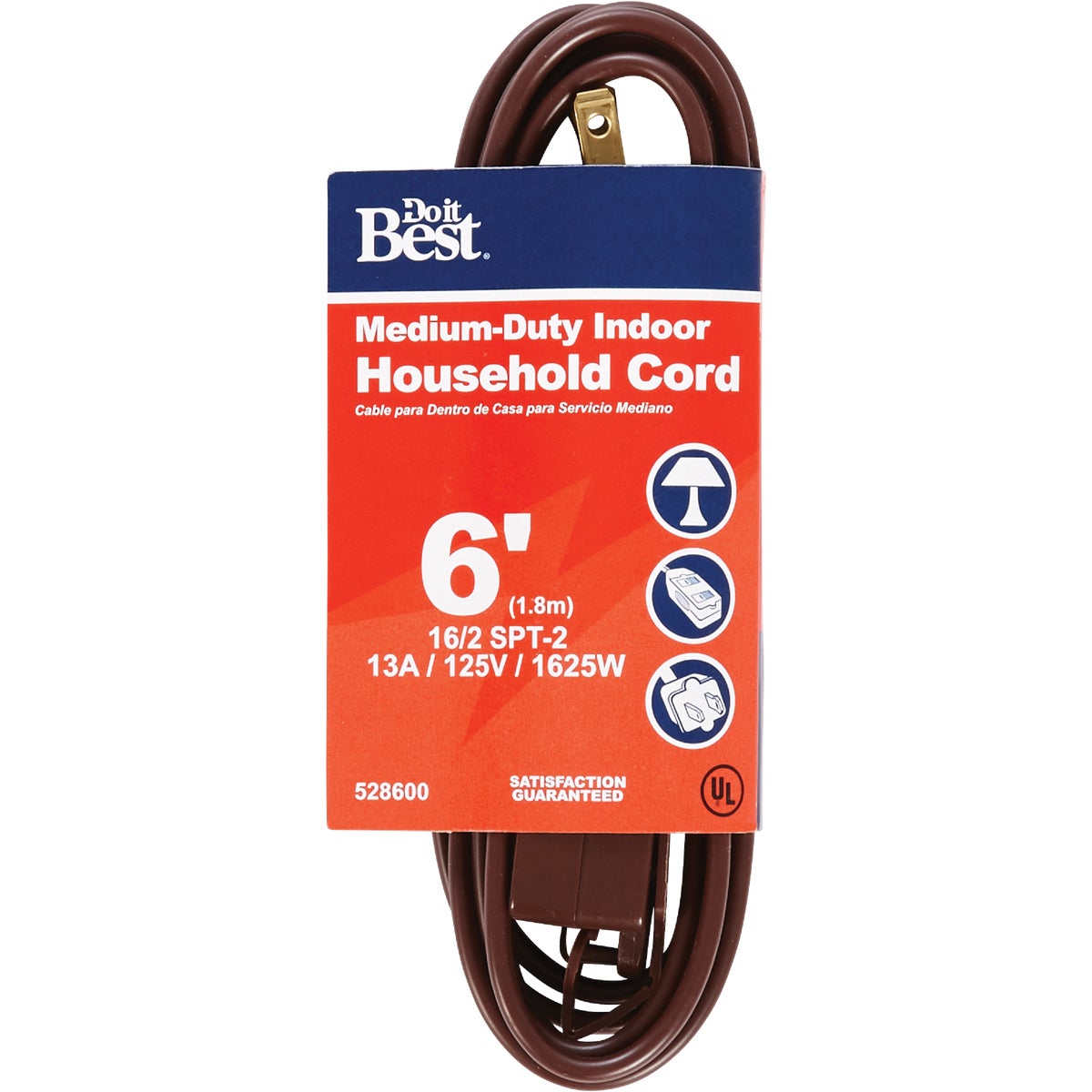 Master Electrician 6 Ft. 16/2 Brown Cube Tap Extension Cord