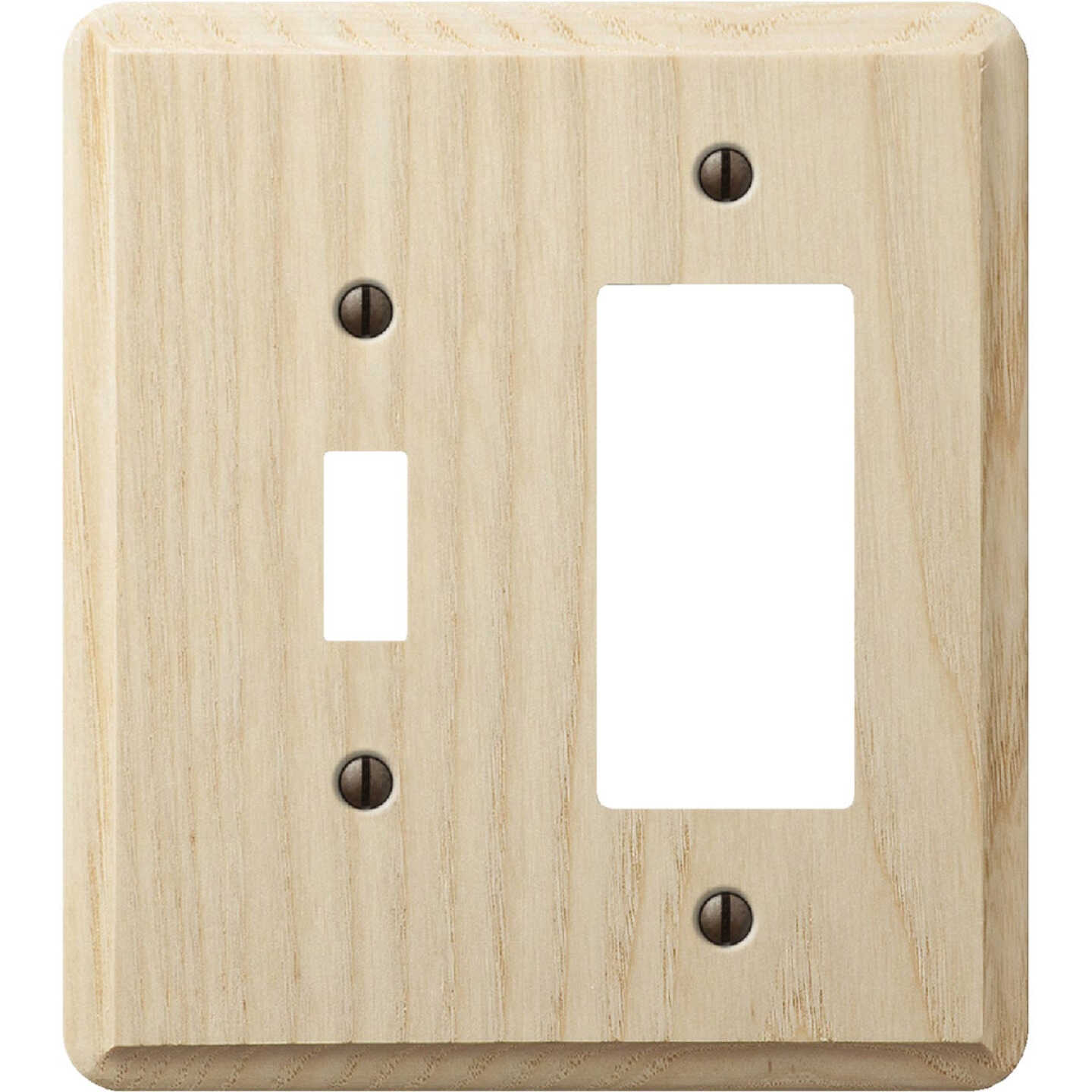 Amerelle 2-Gang Solid Ash Single Toggle/Rocker Outlet Wall Plate, Unfinished Ash Image 1