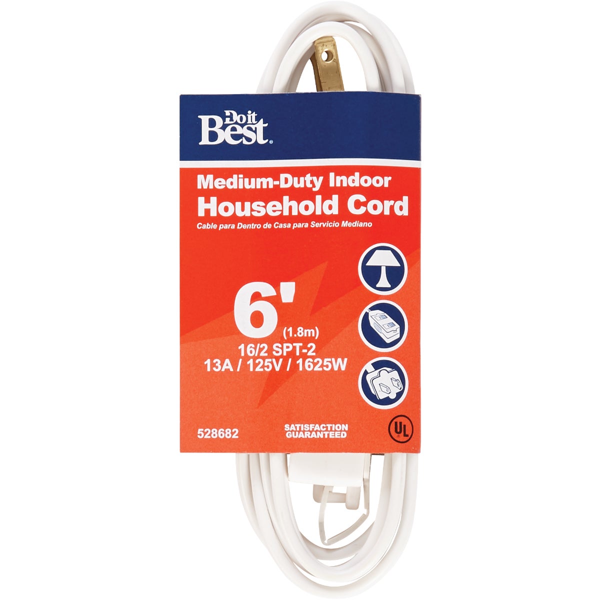 Master Electrician 6 Ft. 16/2 White Cube Tap Extension Cord