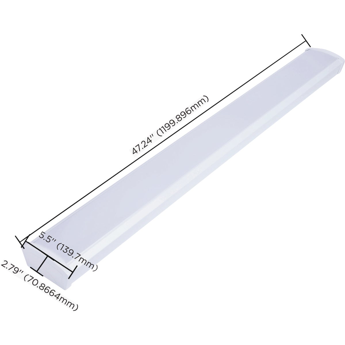 SATCO NUVO 40W LED 4 Ft. Ceiling Wrap Light Fixture CCT-Selectable White Finish Image 3