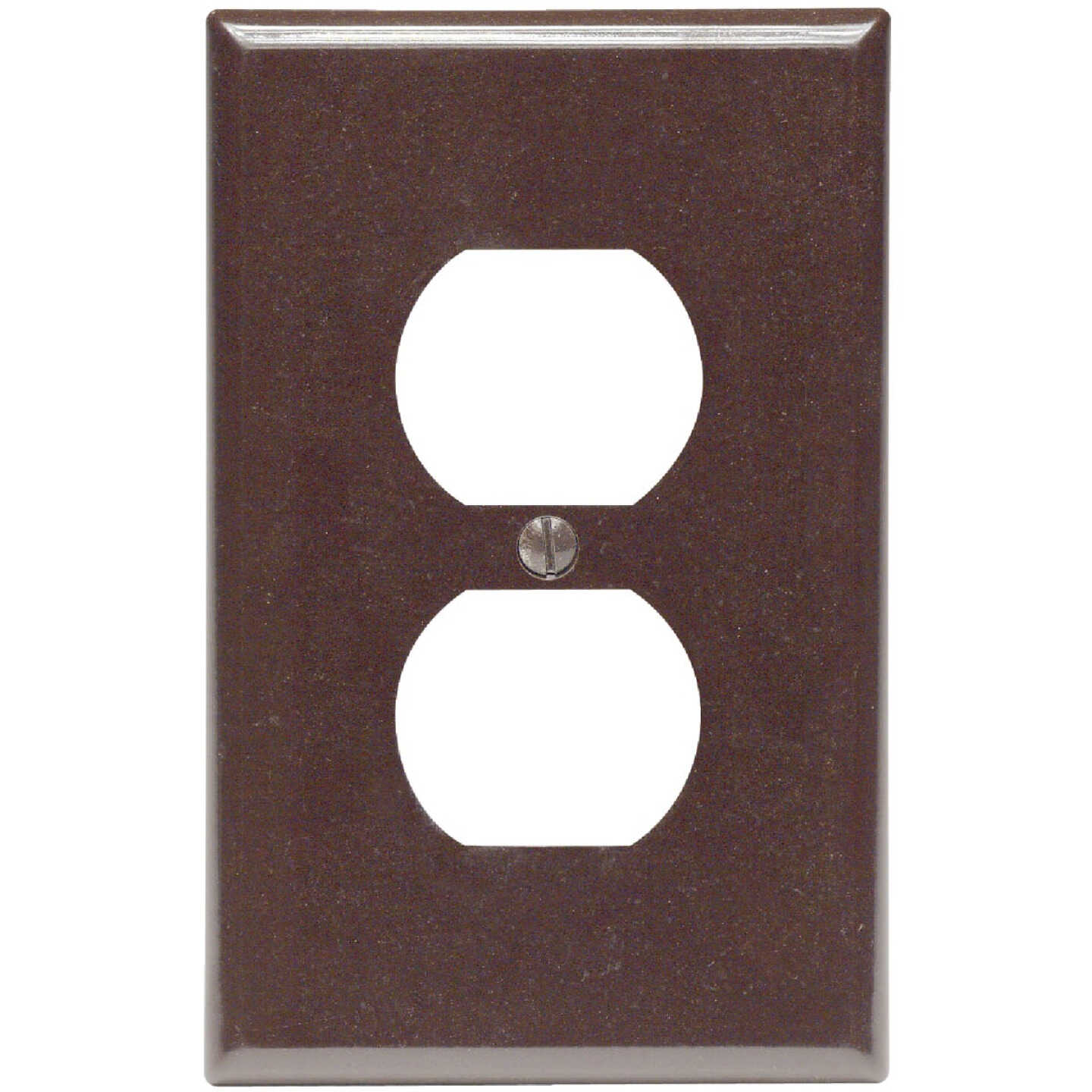 Leviton Mid-Way 1-Gang Smooth Plastic Outlet Wall Plate, Brown Image 1