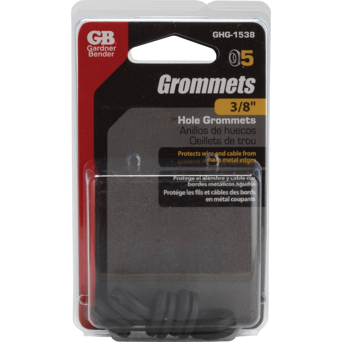 Gardner Bender 3/8 In. Flexible Black Vinyl Wire Insulation or Cording Grommet (5-Pack) Image 2