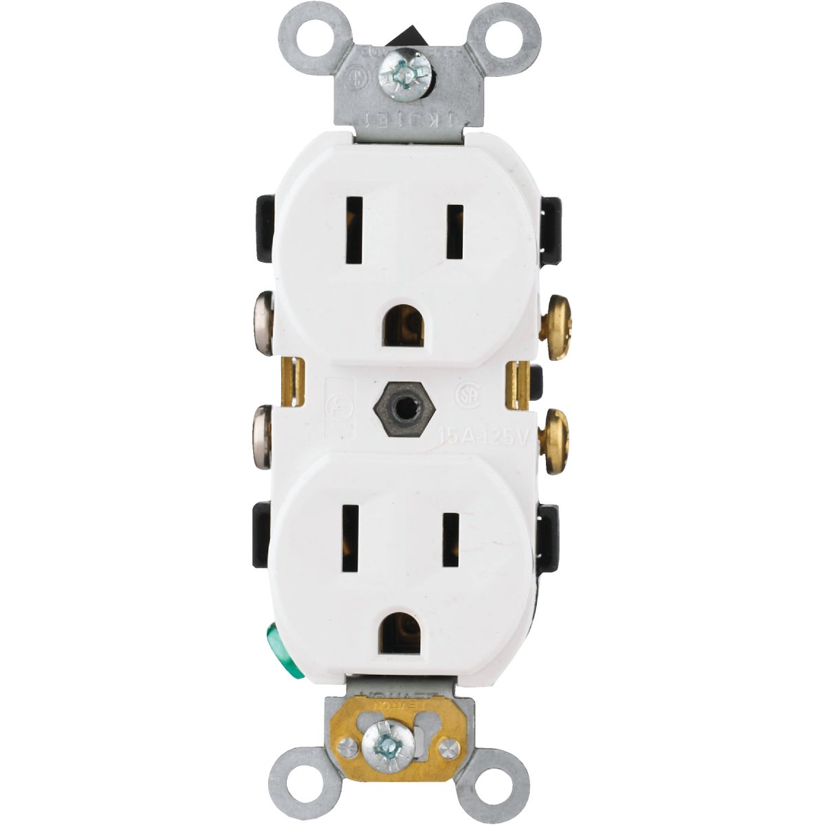 Leviton 15A White Commercial Grade 5-15R Duplex Outlet Image 4