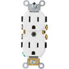Leviton 15A White Commercial Grade 5-15R Duplex Outlet Image 4