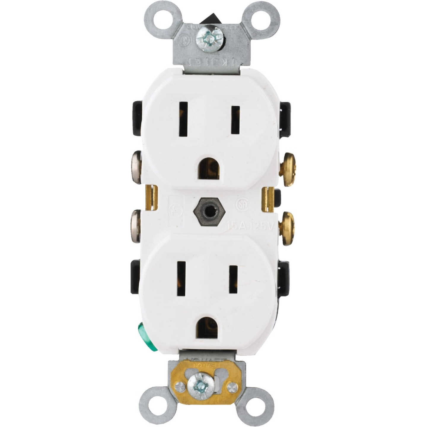 Leviton 15A White Commercial Grade 5-15R Duplex Outlet Image 4