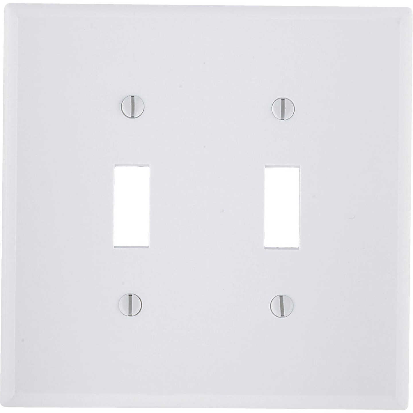 Leviton 2-Gang Plastic Toggle Switch Wall Plate, White Image 1
