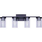 Canarm Britton 4-Light Black Vanity Bath Light Fixture, Clear Glass Image 4