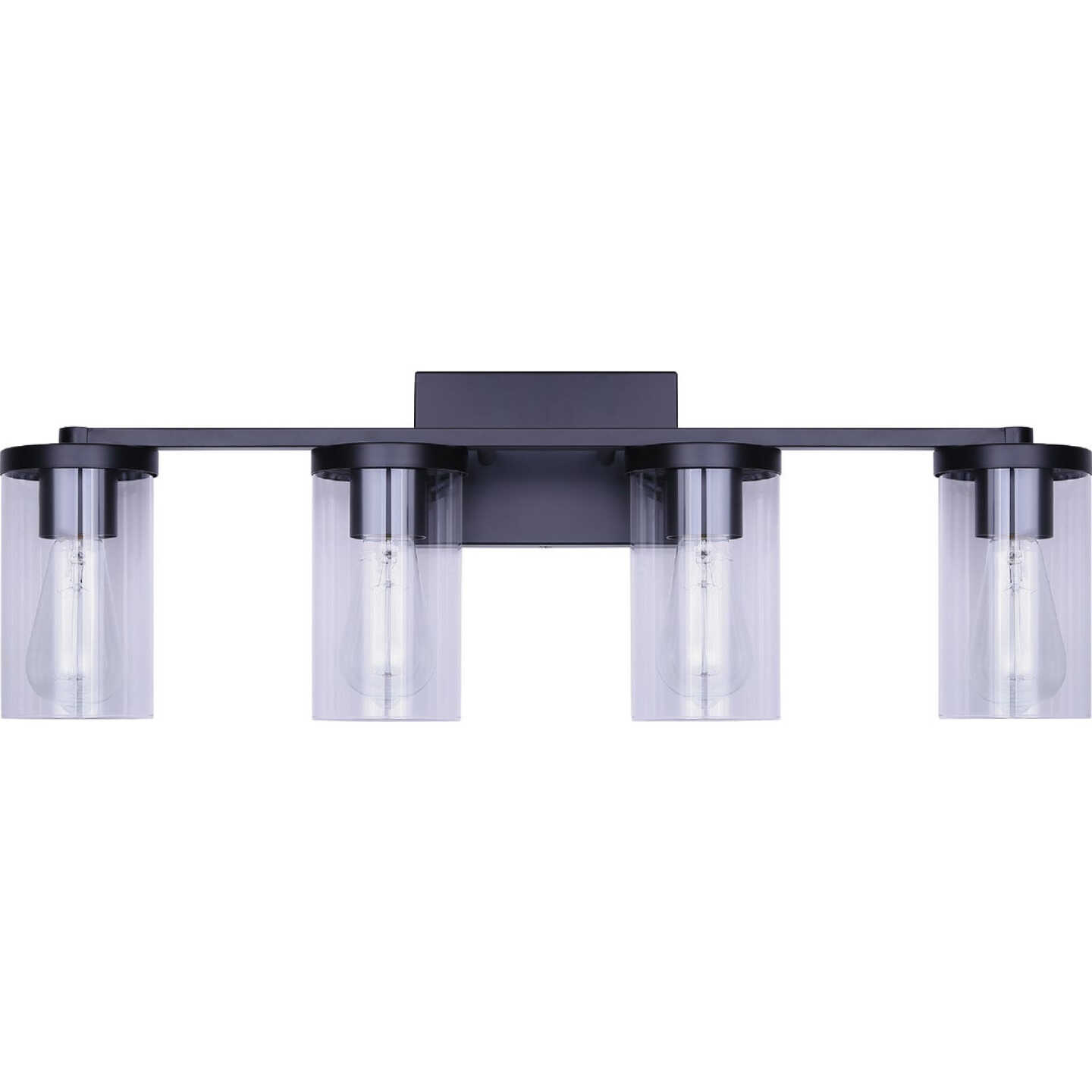 Canarm Britton 4-Light Black Vanity Bath Light Fixture, Clear Glass Image 6