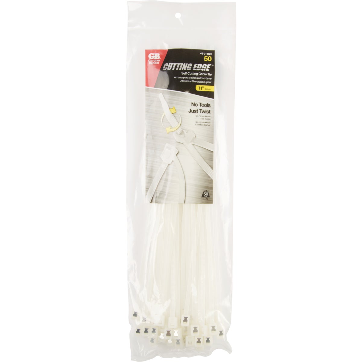 Gardner Bender Cutting Edge 11 In. x 0.169 In. Natural Nylon Self-Cutting Cable Tie (50-Pack) Image 2