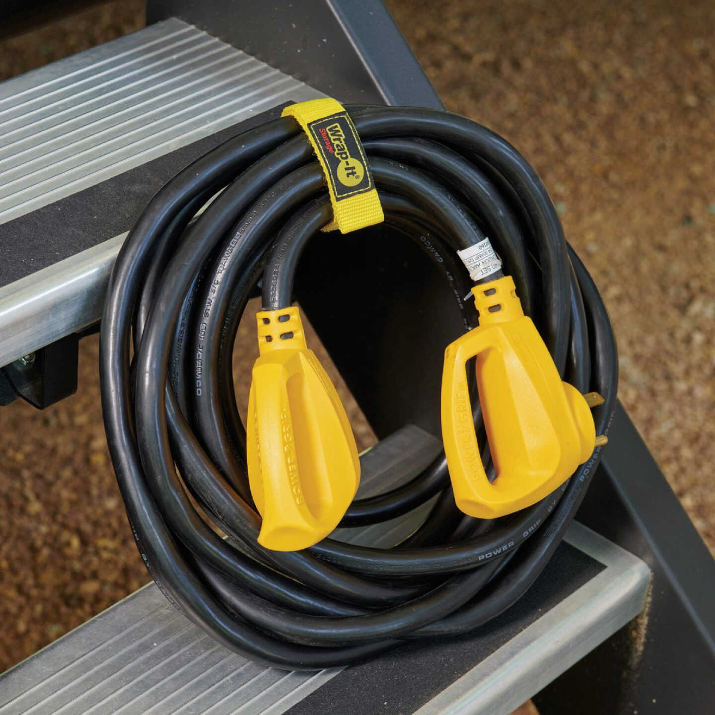 Wrap-It Storage Quick-Straps 12 In. Yellow Weatherproof Hook & Loop Strap Image 3