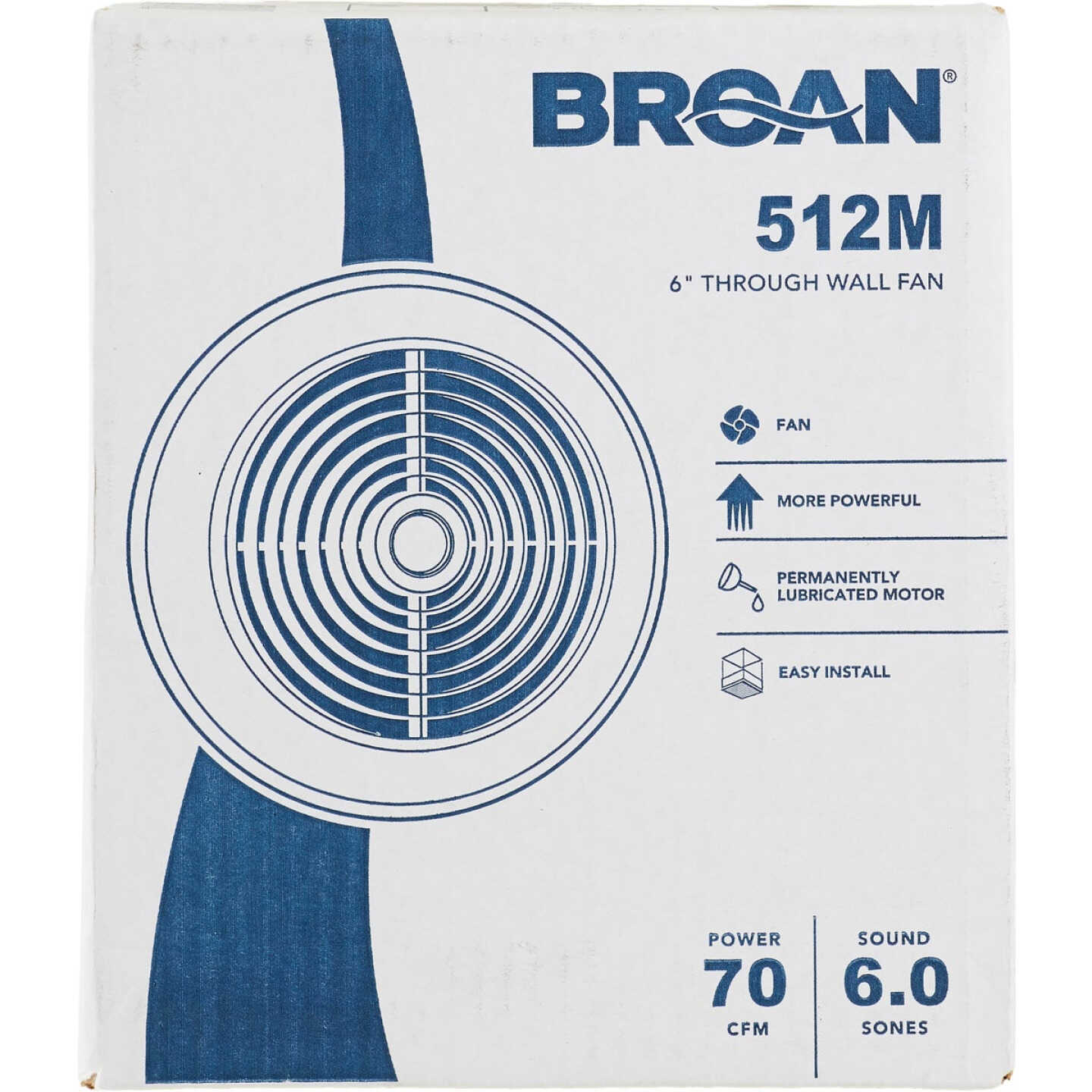 Broan-NuTone 70 CFM 65 Sq. Ft. Coverage Area 6.0 Sones Wall Ventilator Image 2