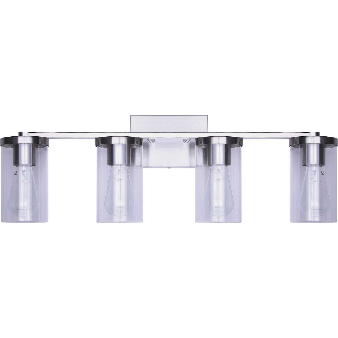 Canarm Britton 4-Light Brushed Nickel Vanity Bath Light Fixture, Clear Glass Image 5