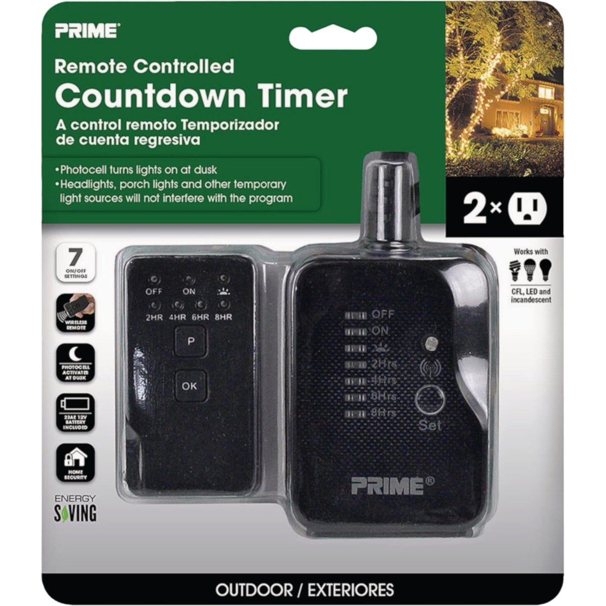 Prime 15A 125V 1875W Black Remote Controlled Countdown Timer Image 3