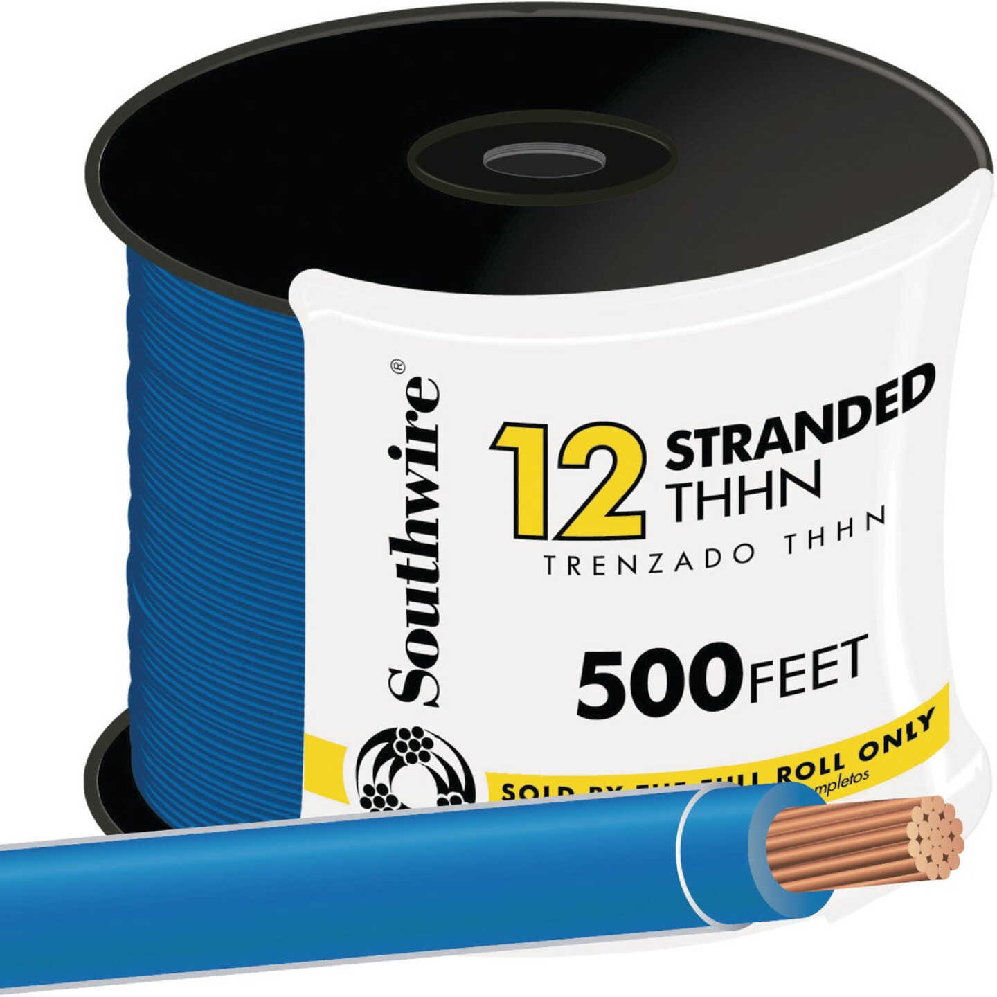 Southwire 500 Ft. 12 AWG Stranded Blue THHN Electrical Wire Image 1