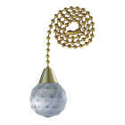 Westinghouse 12 In. Polished Brass Pull Chain with Clear Prismatic Sphere Ornament Image 1