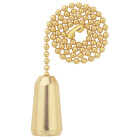 Westinghouse 12 In. Polished Brass Pull Chain with Teardrop Ornament Image 1