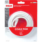 RCA 12 Ft. White Digital RG6 Coaxial Cable Image 1