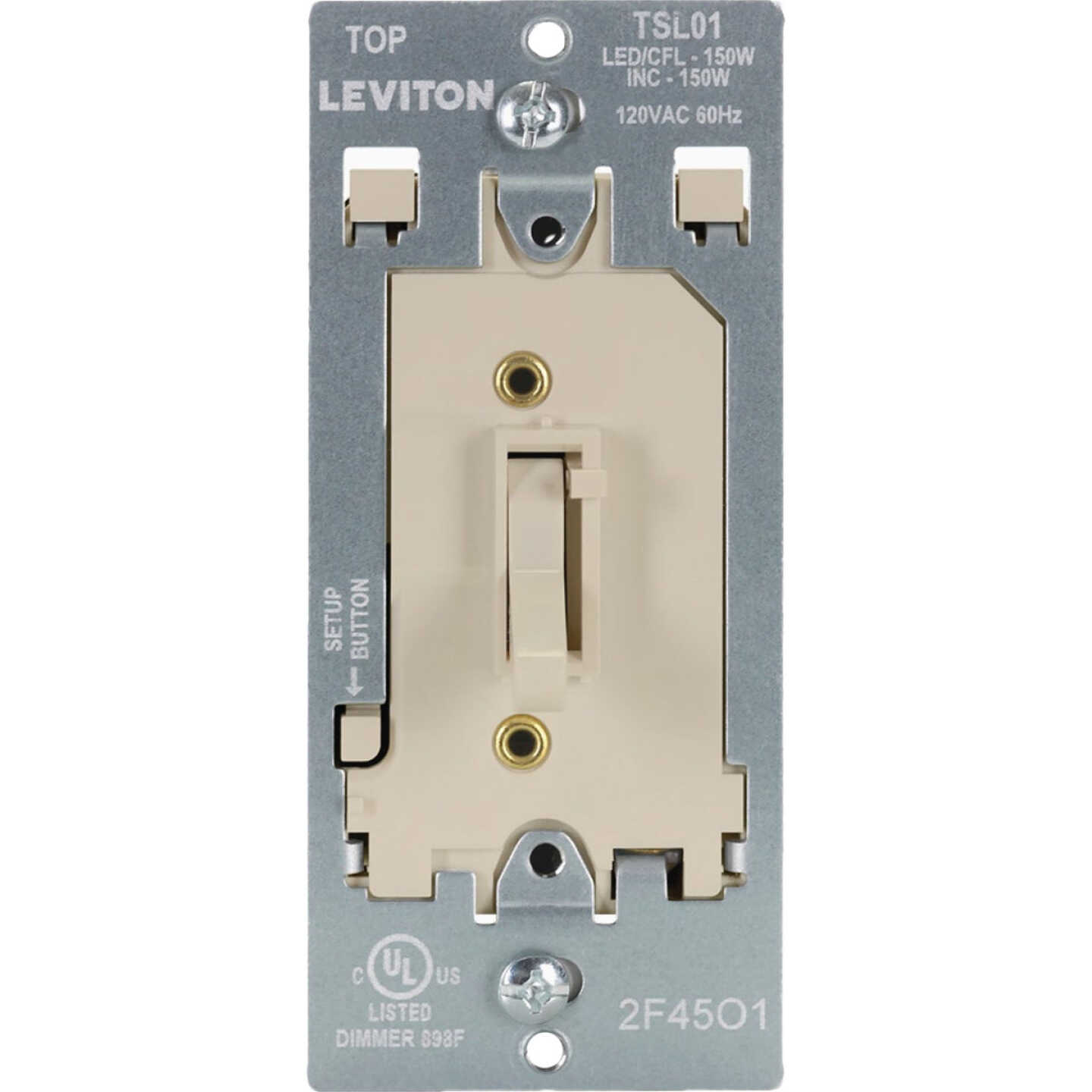 Leviton LED/CFL/Incandescent Ivory Slide Dimmer Image 1