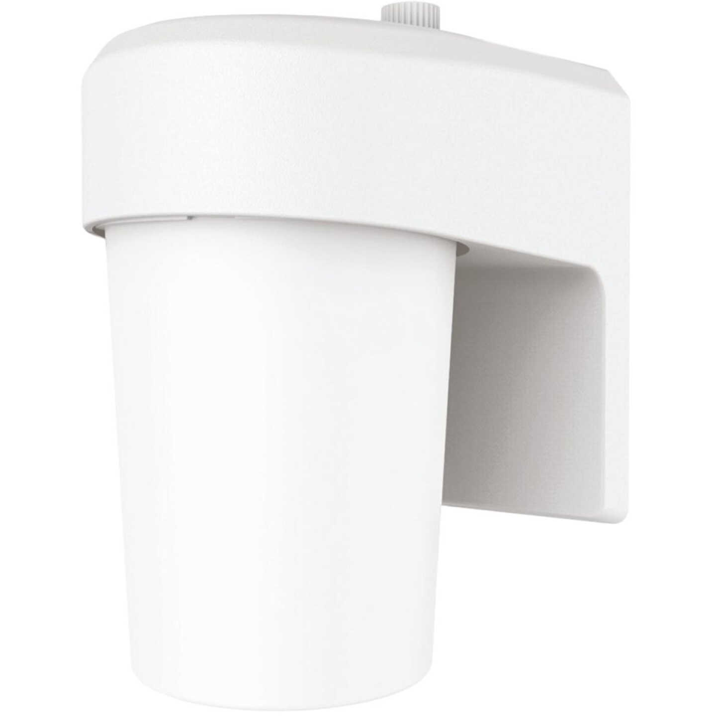 Halo White Dusk To Dawn LED Patio Light Fixture Image 1