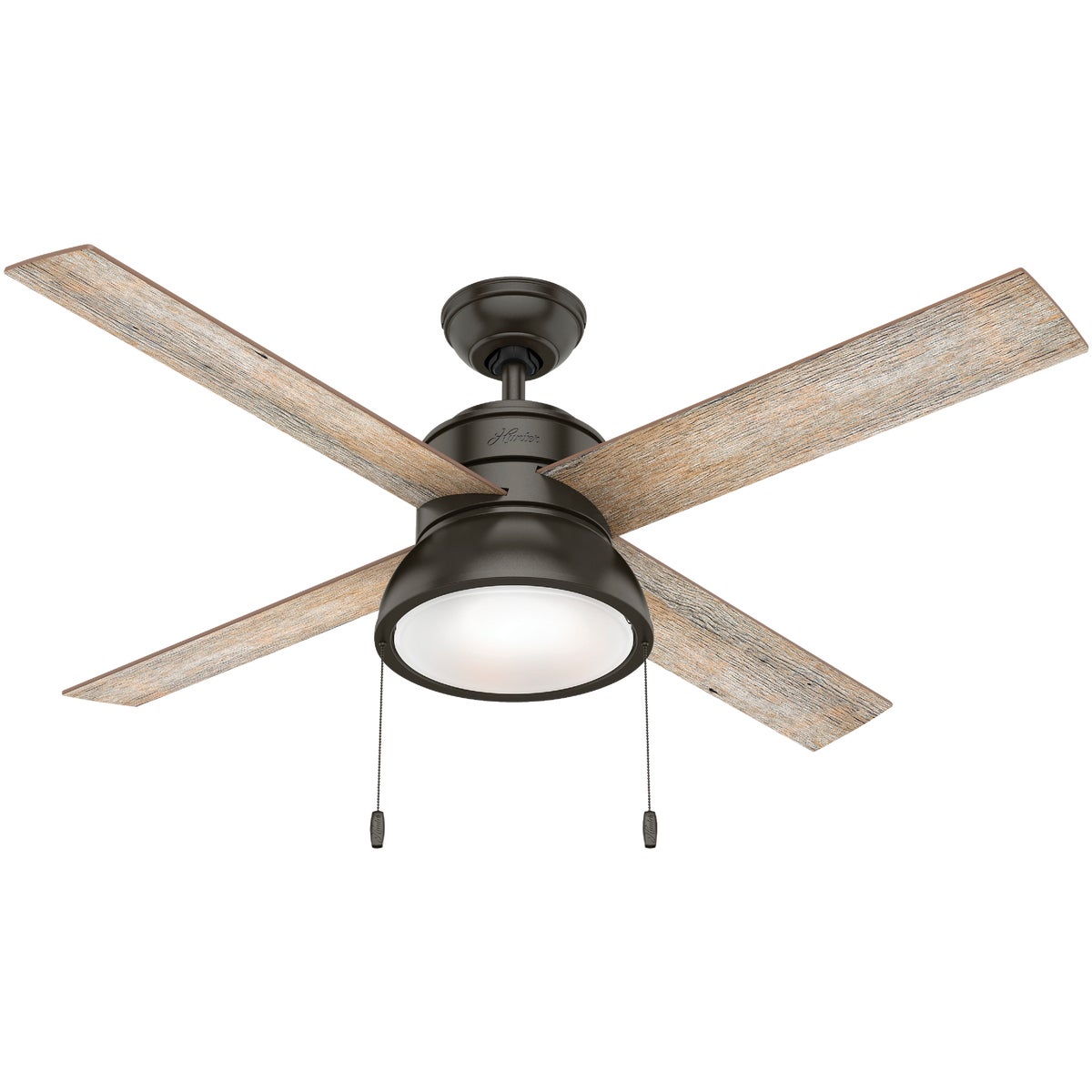Hunter Loki 52 In. Noble Bronze Ceiling Fan with Light Kit Image 1