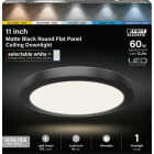 Feit Electric Edge-Lit 11 In. Matte Black Round 6-Way LED Flush Mount Light Image 2
