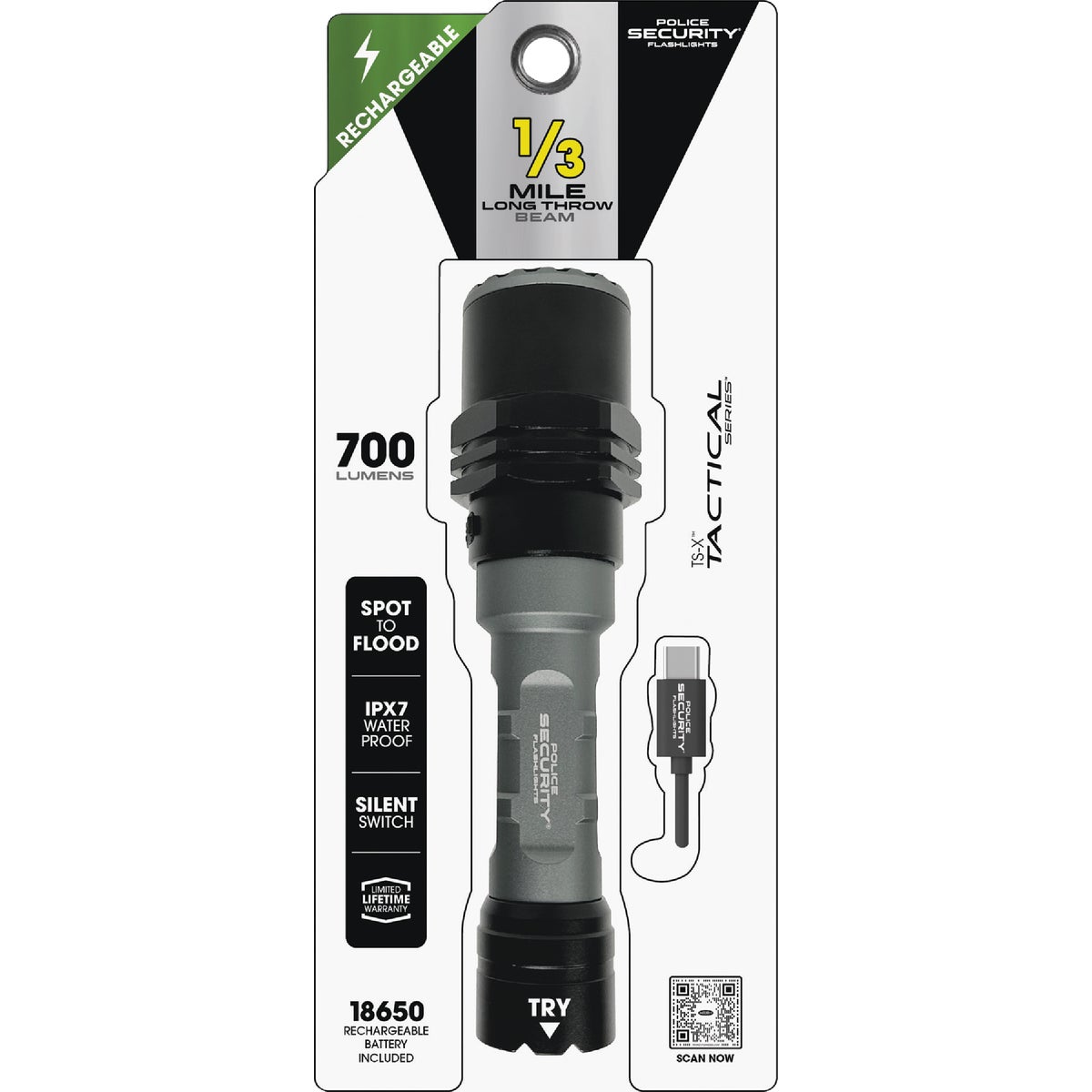 Police Security Long Throw TS-X 700 Lm. LED Flashlight