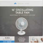 Denali Aire 16 In. White 3-Speed Oscillating Table Fan Image 3