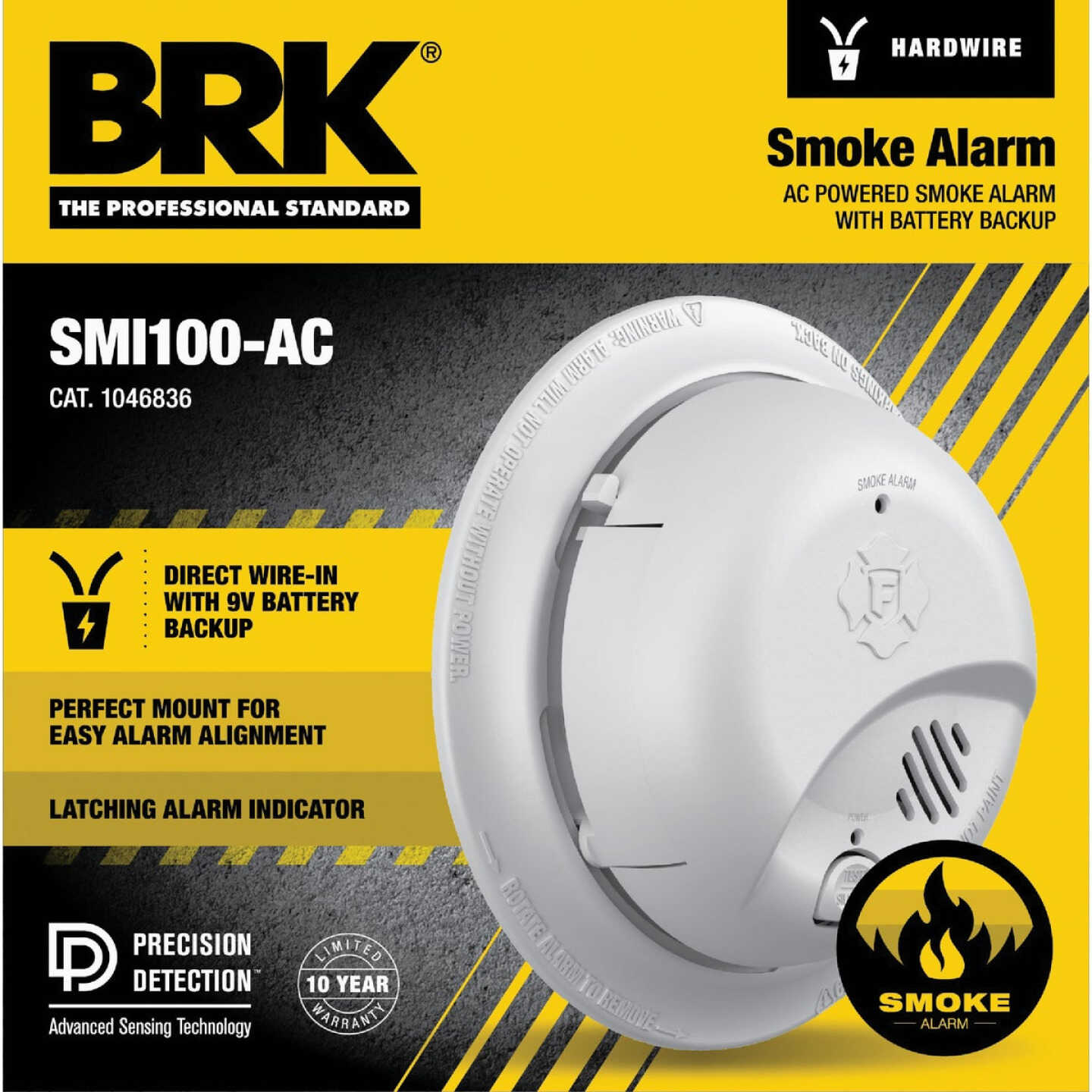BRK SMI100-AC Interconnect Hardwire Ionization Smoke Alarm with Battery Backup Image 1