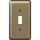 Amerelle 1-Gang Stamped Steel Toggle Switch Wall Plate, Brushed Brass Image 1