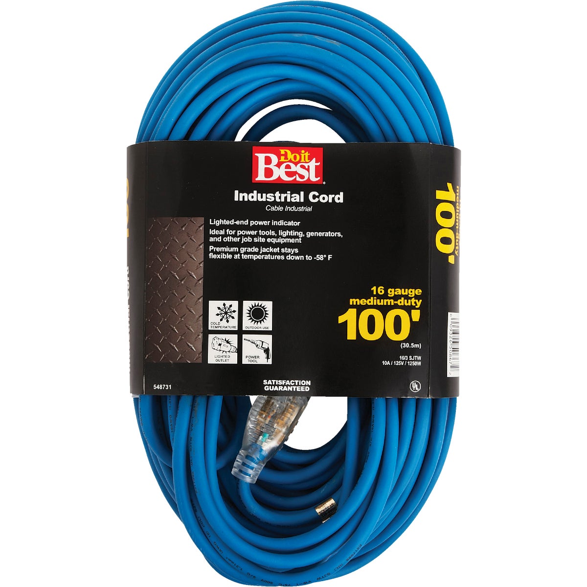 Master Electrician 100 Ft. 16/3 Industrial Outdoor Extension Cord