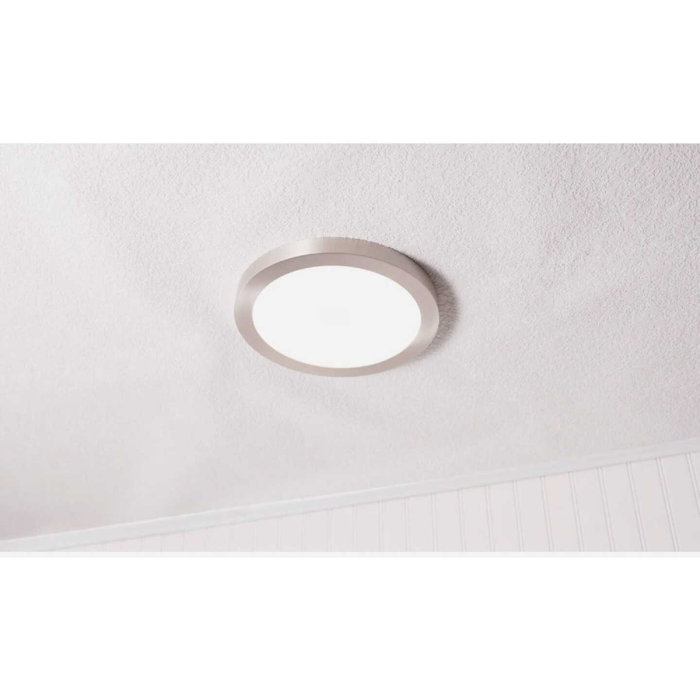 Feit Electric Edge-Lit 13 In. Nickel Round Disc 4-Way LED Flush Mount Light Image 2