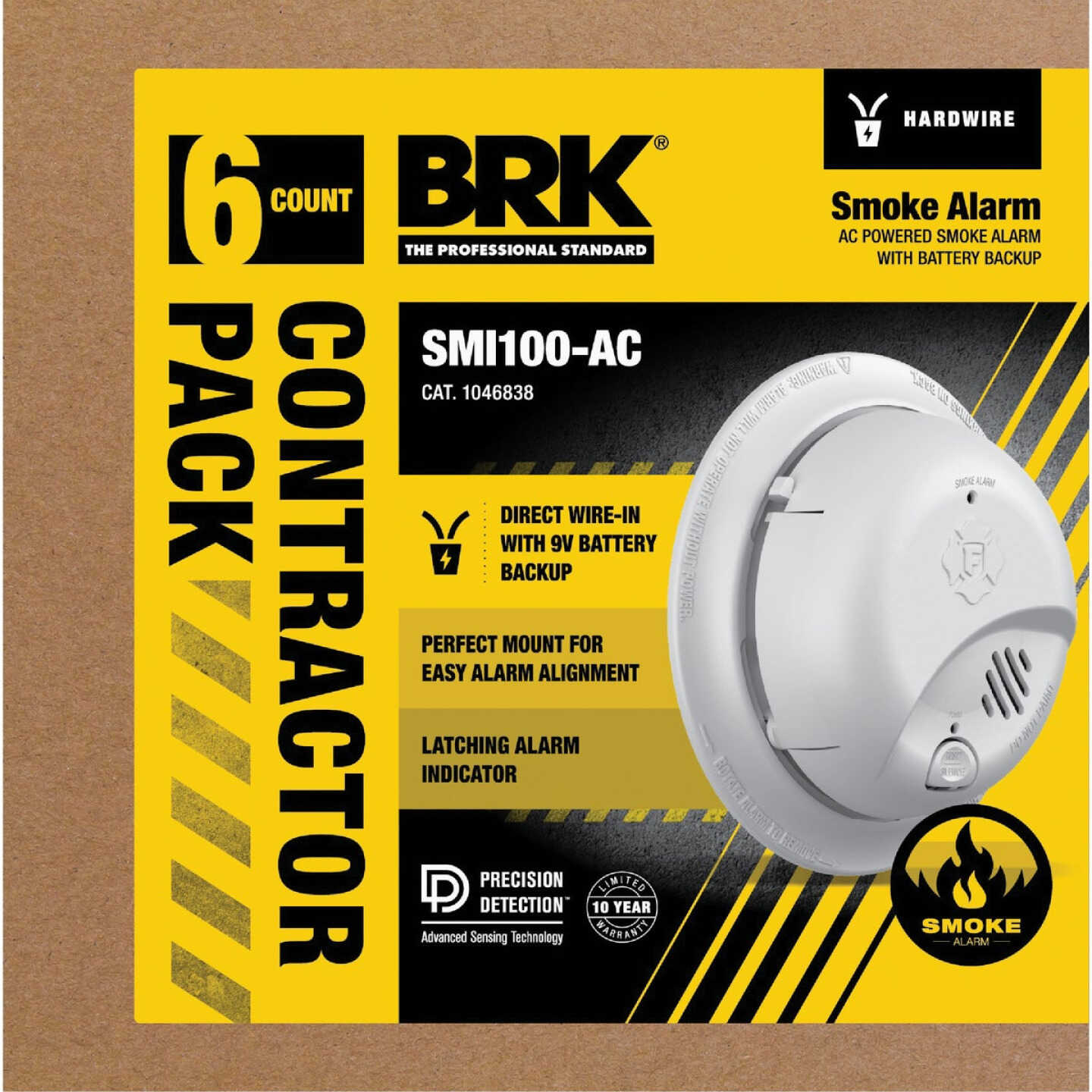 BRK SMI100-AC Interconnect Hardwire Ionization Smoke Alarm (6-Pack) Image 1