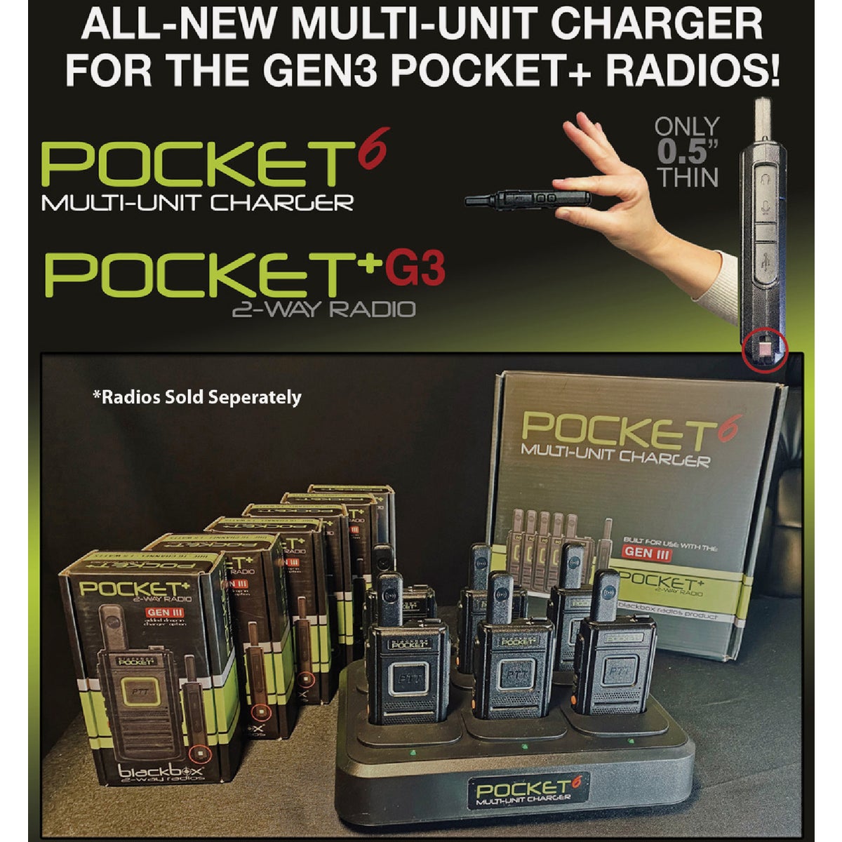 Klein Electronics POCKET+G3 6-Unit 2-Way Radio Multi-Charger Image 3