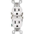Leviton 15A White Residential Grade 5-15R Copper/Aluminum Duplex Outlet Image 1