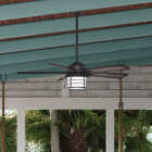 Hunter Key Biscayne 54 In. Weathered Zinc Outdoor Damp Rated Ceiling Fan with Light Kit Image 1