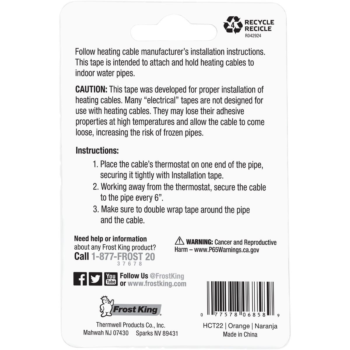 Frost King Freeze Free 3/4 In. x 22 Ft. Heat Cable Application Tape Image 2