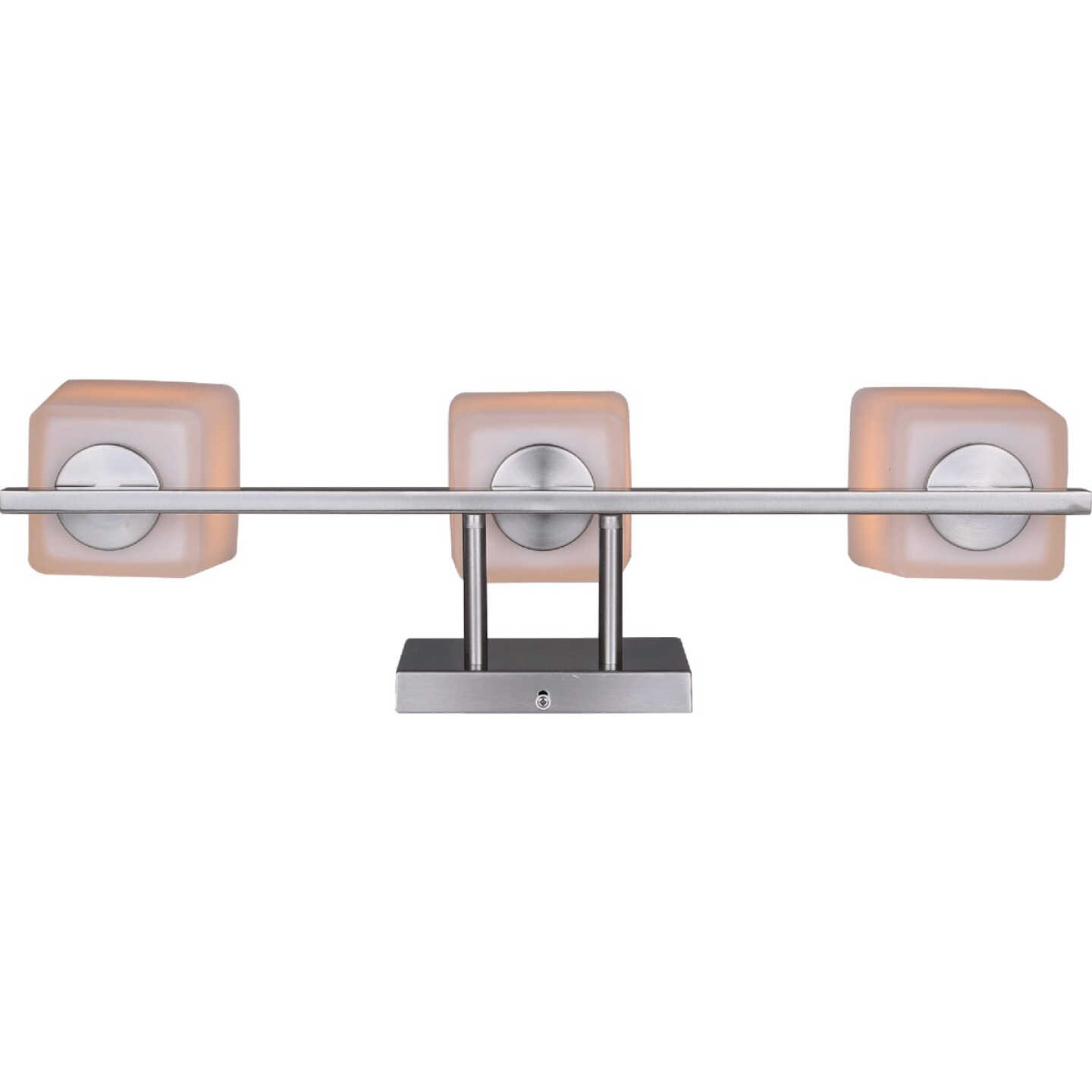 Canarm Hartley 3-Light Brushed Nickel Vanity Bath Light Fixture, Flat Opal Glass Image 4