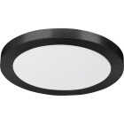 Feit Electric Edge-Lit 13 In. Matte Black Round Disc 4-Way LED Flush Mount Light Image 1