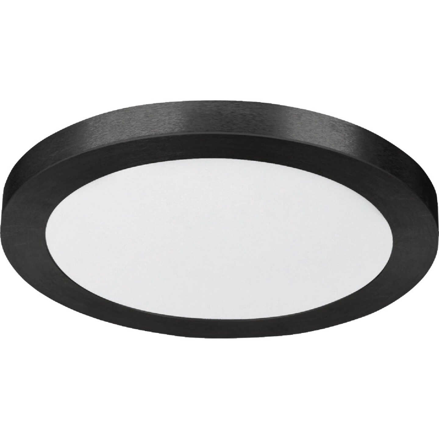 Feit Electric Edge-Lit 13 In. Matte Black Round Disc 4-Way LED Flush Mount Light Image 1