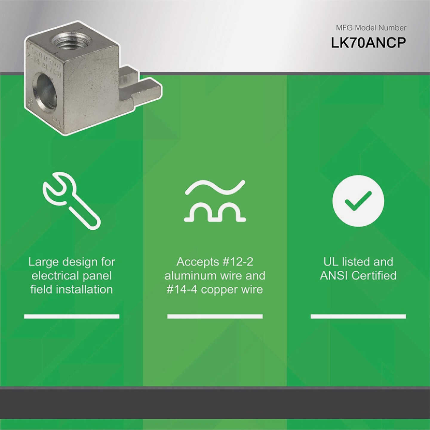 Square D QO/Homeline 70A Aluminum Neutral Lug Kit Image 3