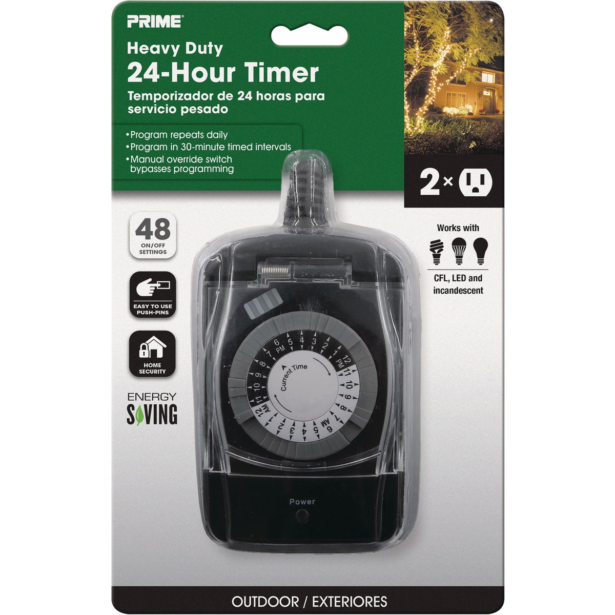 Prime 15A 125V 1875W Black 24 Hr. Outdoor Timer Image 3