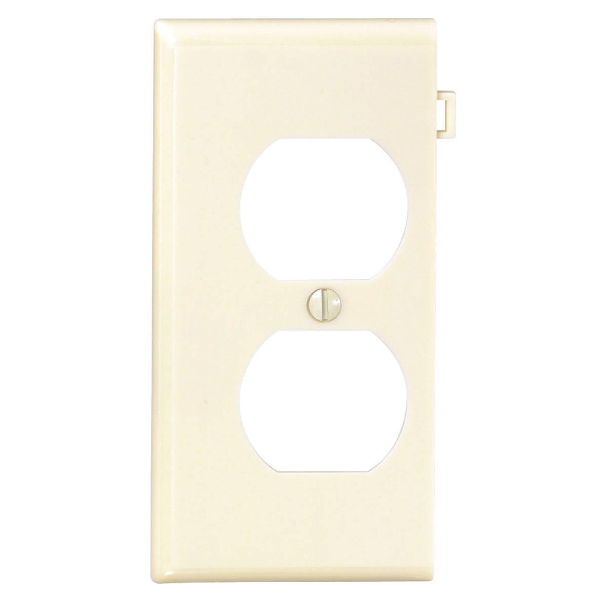 Leviton Duplex End Sectional 1-Gang Plastic Outlet Wall Plate, Ivory Image 1